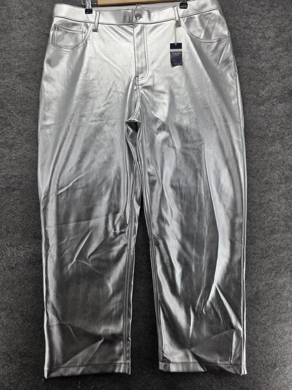 Abercrombie Fitch Pants Womens 34 Short Vegan Leather 90s Relaxed High Rise